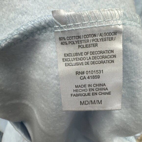 Women's Let is Snow Collared Graphic Sweatshirt Blue sz. M - Picture 2 of 4